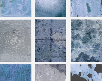 Blue Background Digital Collage Sheet 2.5 X 3.5 ACEO ATC