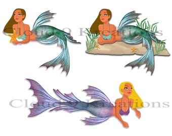 Mermaids Digital Collage Sheet 4