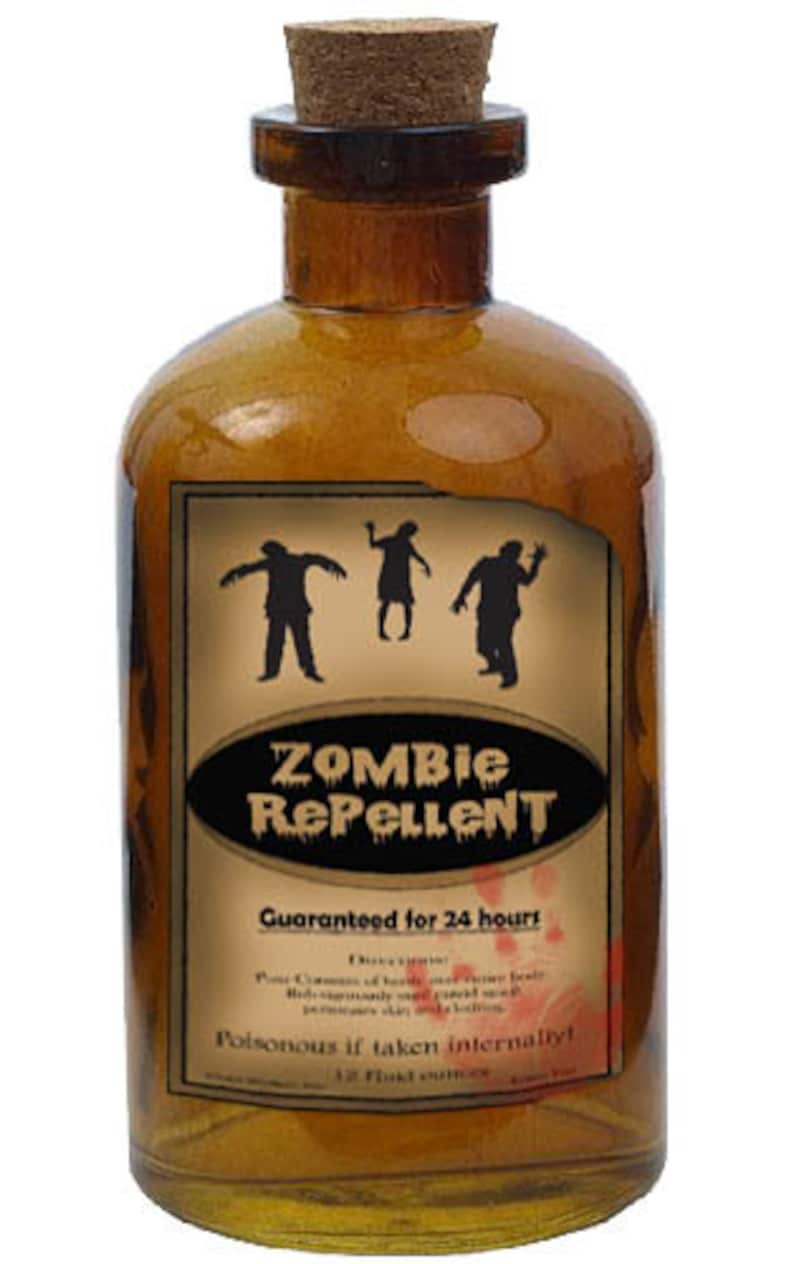 Halloween Zombie Label, Zombie Repellent Label, Halloween Label ...