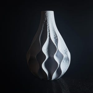 Minimalist Waterproof Vase, Contemporary Centerpiece for Dried and Cut Flowers, Unique and Soothing Design