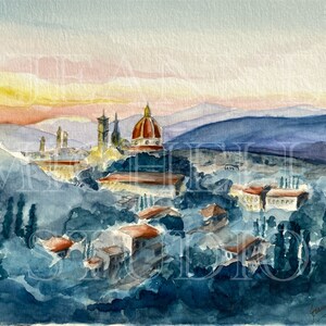 Florence, Italy. Print of original watercolor.