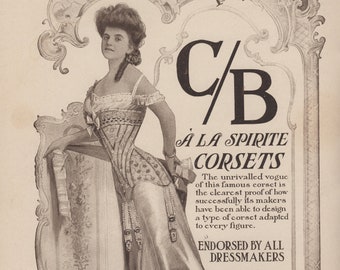 Edwardian Corset Ad 1907 Burr McIntosh magazine advertisement 1907