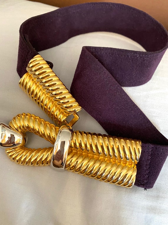 Gold and Silver Belt Signed Gay Boyer 1984 Purple 80s - Etsy