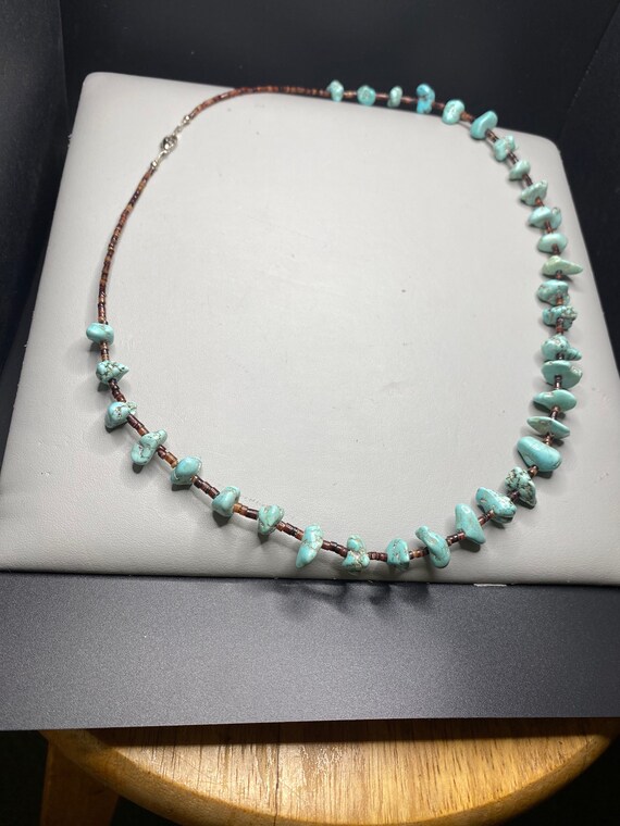 Heishi Beads & Turquoise Necklace Native American… - image 8