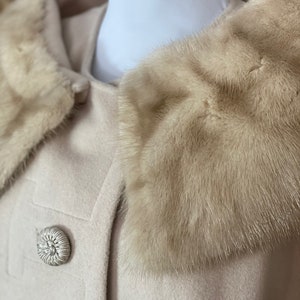 Vintage Cashmere Mink Coat Neusteters Vintage 50s - 60s Camel Tan Small - Medium image 6