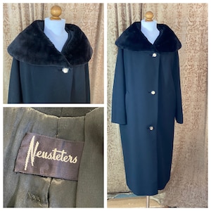Vintage Coat with Sheared Beaver Shawl Collar Neusteters 50s - 60s