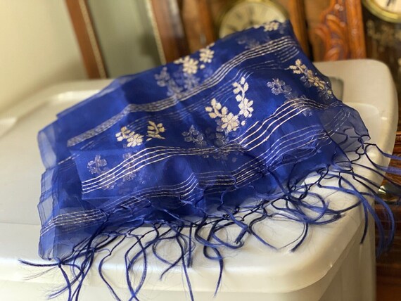 Sheer Silk Organza Large Scarf Shawl Dupatta STOL… - image 2