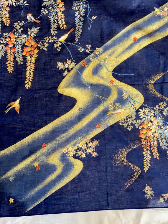 Hand Painted Silk Scarf / Handkerchief / Wall Han… - image 3