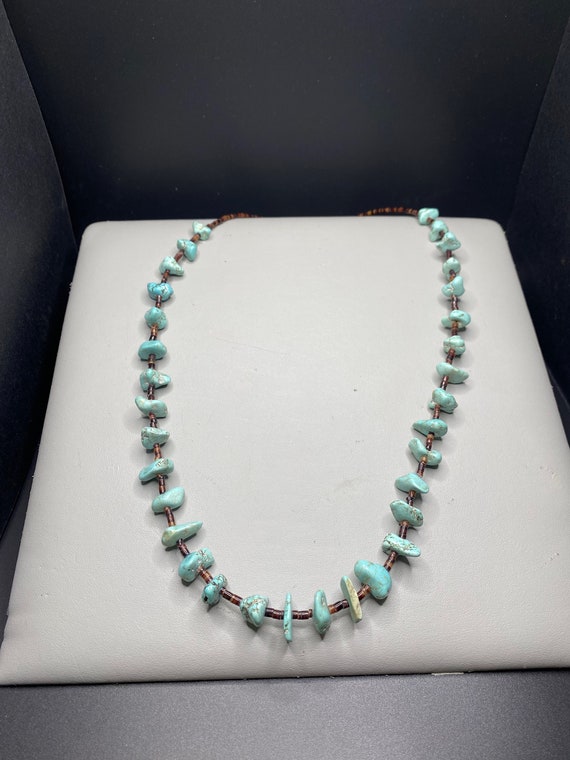 Heishi Beads & Turquoise Necklace Native American… - image 5