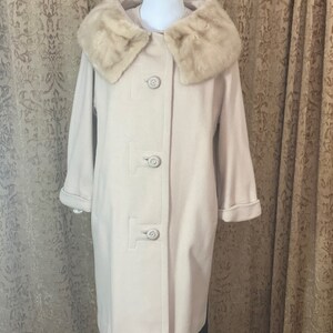 Vintage Cashmere Mink Coat Neusteters Vintage 50s - 60s Camel Tan Small - Medium image 2