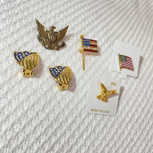 Lot Vintage patriottische sieraden Crystal Rhinestone Amerikaanse vlag broche