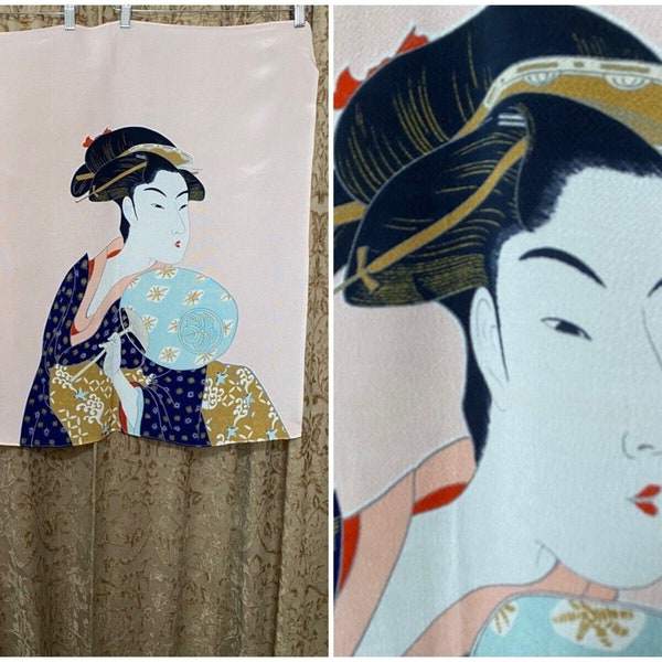 Japanese Ukiyo-e Geisha Vintage Scarf Toshusai Sharaku Wall Art
