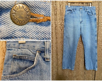 Vintage Jeans Legendary Gold 36W 30L Light Blue 90s Distressed