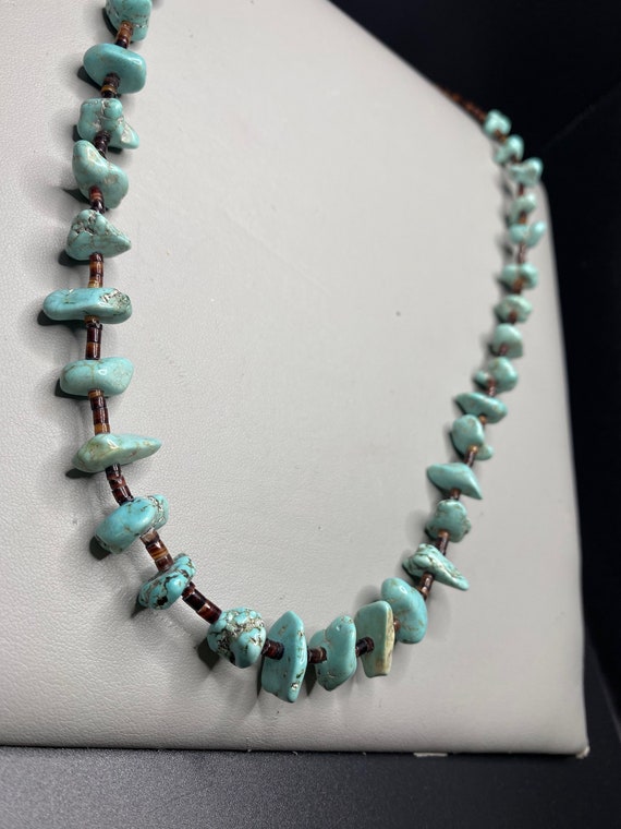 Heishi Beads & Turquoise Necklace Native American… - image 2