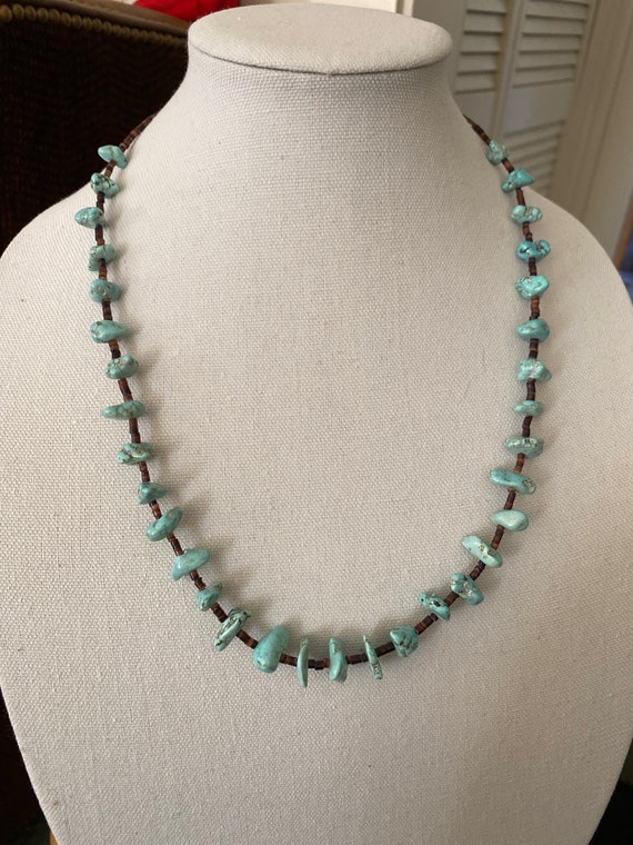 Heishi Beads & Turquoise Necklace Native American… - image 7