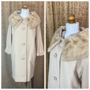 Vintage Cashmere Mink Coat Neusteters Vintage 50s - 60s Camel Tan Small - Medium image 1