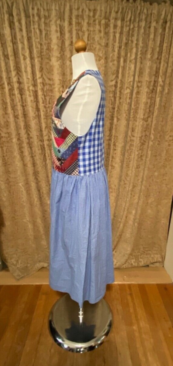 80s Applique Patchwork Cottagecore Handmade Dress… - image 6