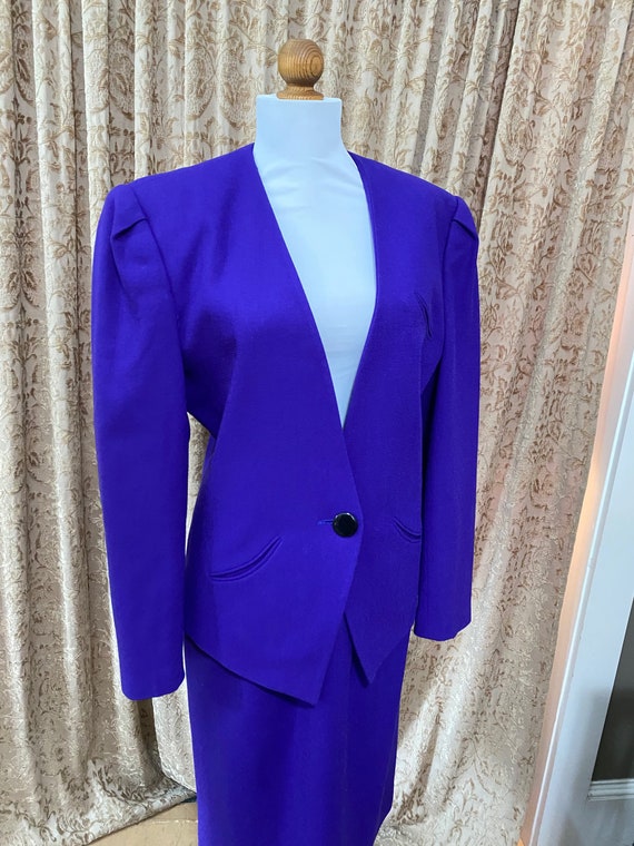 Vintage 80s does 40s Black and Indigo Purple Suit 