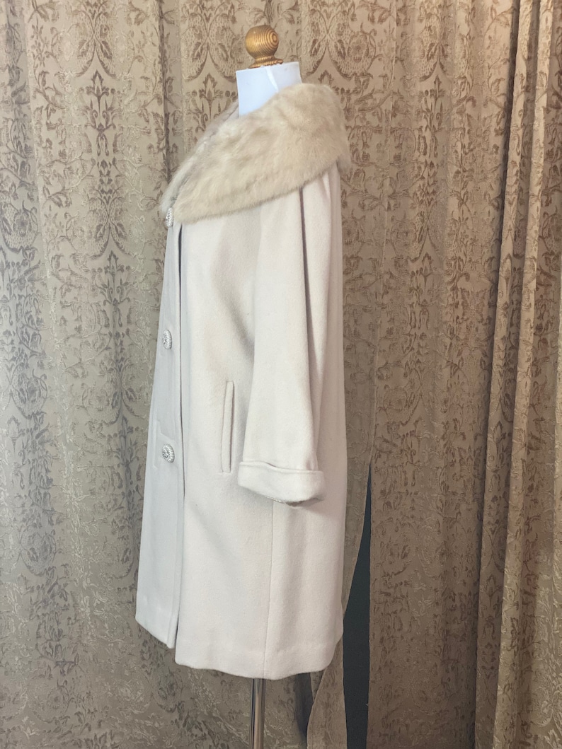 Vintage Cashmere Mink Coat Neusteters Vintage 50s - 60s Camel Tan Small - Medium image 3
