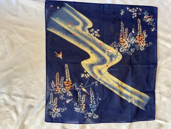 Hand Painted Silk Scarf / Handkerchief / Wall Han… - image 8