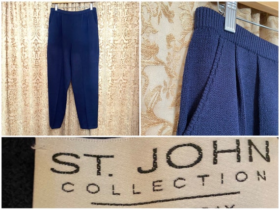 Navy St. John Pleated Trousers Pants Vintage 80s … - image 1