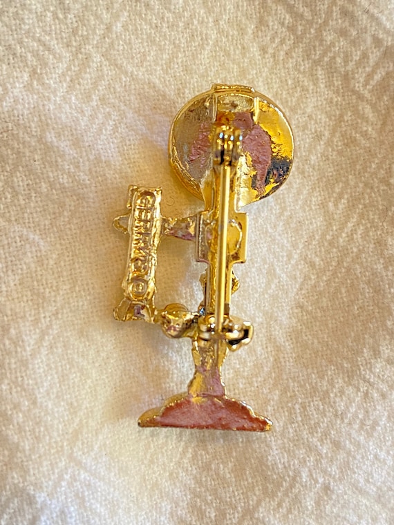Vintage Candlestick Phone Brooch Gerry's Novelty Pin … Gem