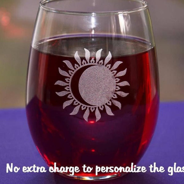 Solar Eclipse Party Glass, Good Day-Rough Day-Don't Ask, Full Moon Day