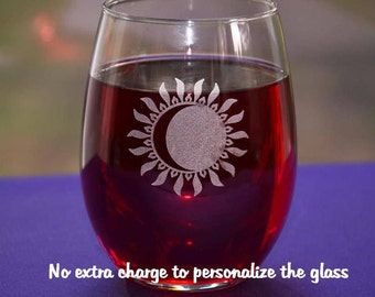 Solar Eclipse Party Glass, Good Day-Rough Day-Don't Ask, Full Moon Day