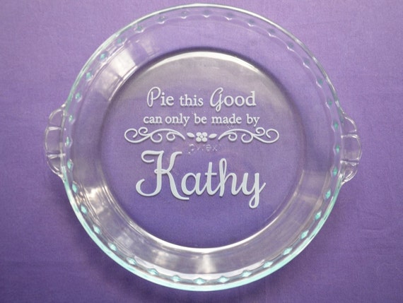 Personalized Pie Plate: Engraved Baking Dish, Custom Bakeware Gift