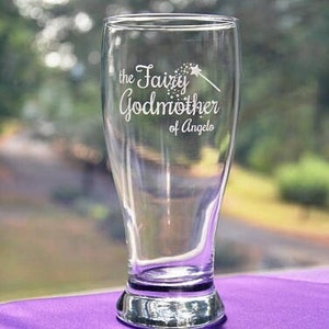 Godparent Personalized Engraved Glass, Baptism Gift, Godmother Present, Godfather Gift, Will You Be My Godparent Christening Gift image 5