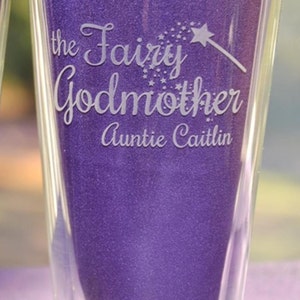 Godparent Personalized Engraved Glass, Baptism Gift, Godmother Present, Godfather Gift, Will You Be My Godparent Christening Gift image 3