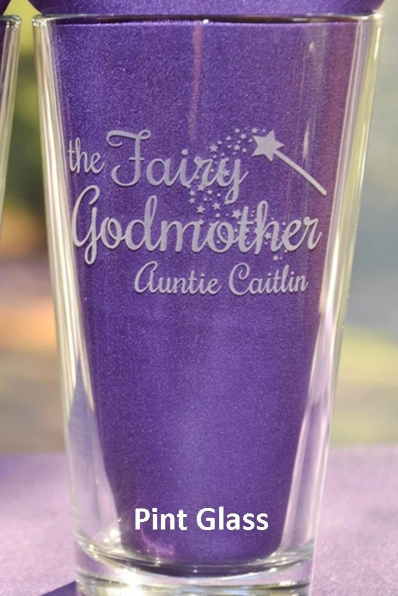 Godparent Personalized Engraved Glass, Baptism Gift, Godmother Present, Godfather Gift, Will You Be My Godparent Christening Gift image 3