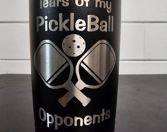 Custom Pickleball Opponents Tumbler, Personalized Engraved Water Bottle, Two Designs