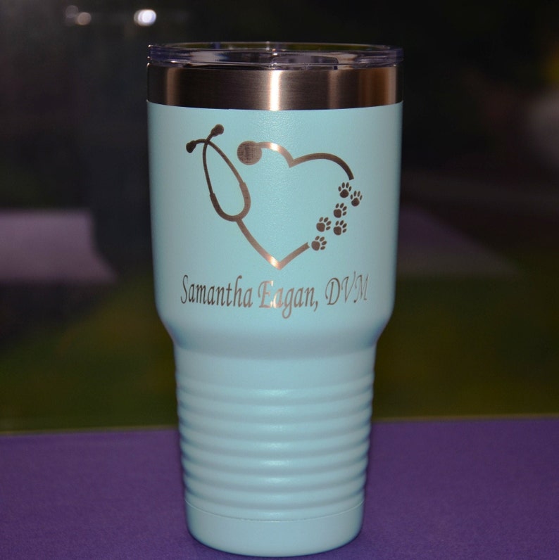 Personalized Veterinarian Tumbler Vet Graduation Gift Heart Etsy