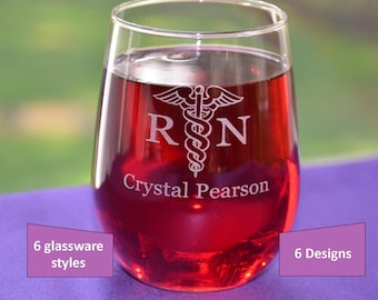 Personalized Nurses/Physical Therapist/Medical Doctor Glass with Good Day, Don't Ask Option, Custom RN Graduation Gift, Nursing Student