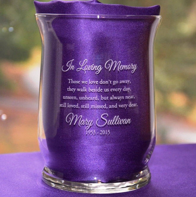 Personalized Engraved Memorial Glass Hurricane Candle Etsy