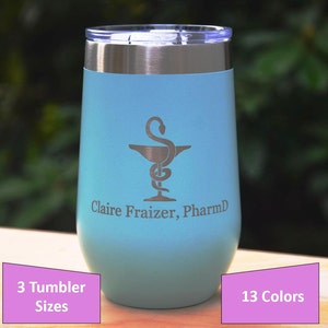 Personalized Engraved Pharmacist Tumbler, Pharmacologist Graduation Gift, Pharmacy Retirement, Employee Appreciation Gift
