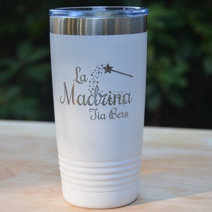 La Madrina or El Padrino Personalized Engraved Polar Camel Tumbler, Custom Regalos de Bautismo