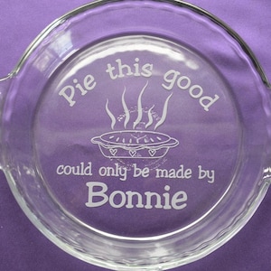 Personalized Pie Plate, Custom Deep Dish Pie Pan, Engraved Casserole Bakeware, Pie Baking Dish - #13
