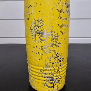 Custom Engraved Honey Bee Tumbler, Personalized Travel Mug or Water Bottle, Bee Lover Gift, Eco-Friendly Coffee Cup