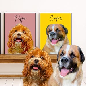 Ritratto personalizzato del tuo animale domestico da una foto - Arte commemorativa personalizzata per animali domestici, file digitale o poster stampato, regalo unico per gli amanti dei cani, regalo per lei
