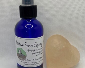 POSITIVE SPIRIT uplifting aromatherapy spray lemongrass with lepidolite crystal reiki and full moon charged  free shipping to US