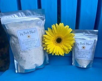 JOY herbal bath blends uplifting crystal infused essential oils bath salts aromatherapy citrine ritual soak 3.5 oz