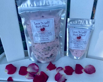 Love Yo’self herbal bath blend essential oils crystals healing self love aromatherapy ritual 3.5 oz