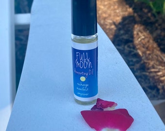 FULL MOON intentional Anointing Oil full moon rituals essential oils rainbow moonstone crystal reiki and full moon charged roll on