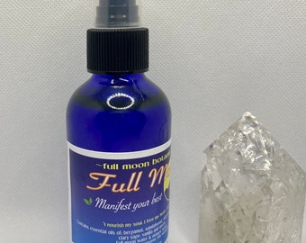 FULL MOON  Magick ritual Aromatherapy spray with full moon water and crystals full moon and reiki charged