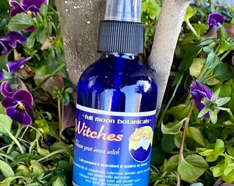 Witches Brew Ritual magick aromatherapy spray with full moon water and infused crystals full moon and reiki charged