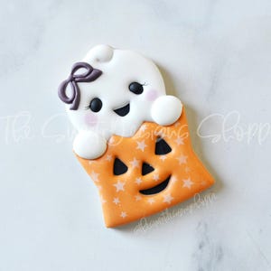 Girly Ghost in Trick or Treat Bag - Cookie Cutter