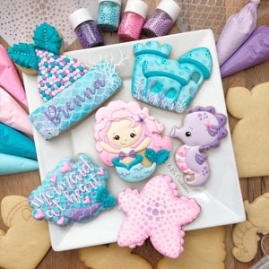 6B's Creations “Summer/Mermaid” Intermediate Class Cookie Cutters Set - Set of 6 Cookie Cutters - Online Class not included.