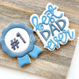 Best Dad/Pop Ever Plaque & Ribbon Cookie Cutter Set - Set of 2 - Cookie Cutters